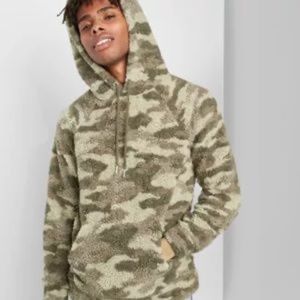 Camo Sherpa Fleece Hoodie Xs 